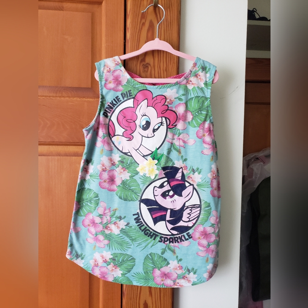 My Little Pony Colorful Graphic Top Tank Hawaiian Tropical Large 10-12